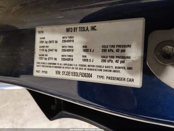 2020 TESLA MODEL 3