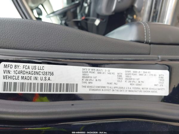 2022 DODGE DURANGO SXT RWD