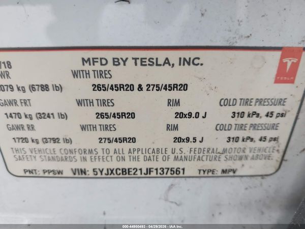 2018 TESLA MODEL X