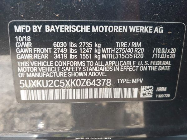 2019 BMW X6 XDRIVE35I