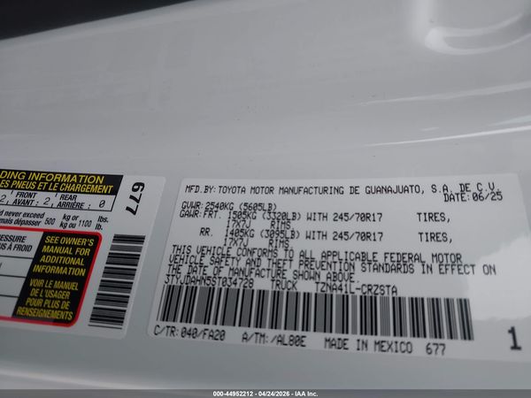 2025 TOYOTA TACOMA SR