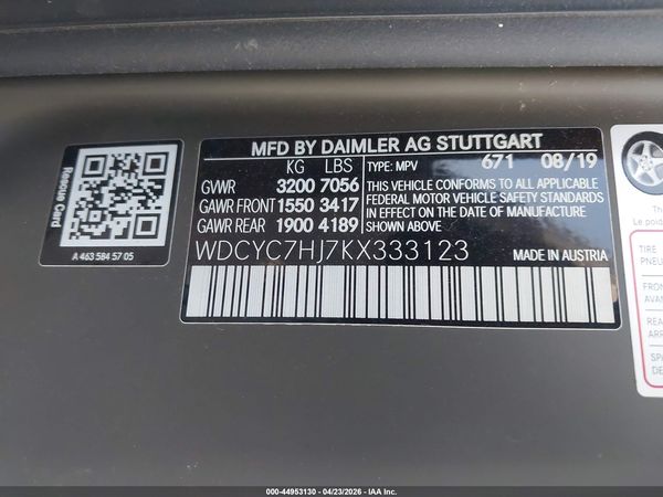 2019 MERCEDES-BENZ AMG G 63 4MATIC