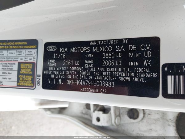 2017 KIA FORTE LX