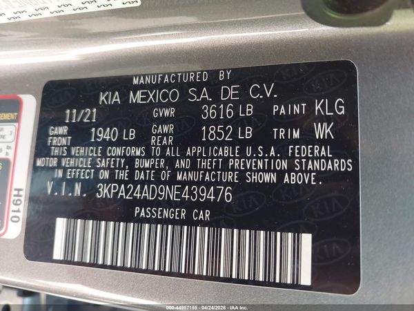 2022 KIA RIO S
