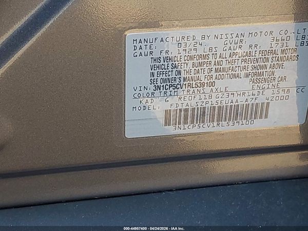2024 NISSAN KICKS SV XTRONIC CVT