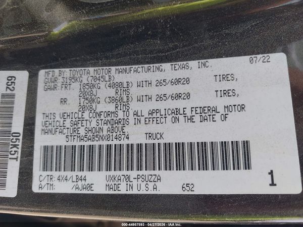 2022 TOYOTA TUNDRA 1794 EDITION