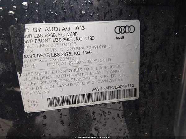 2014 AUDI Q5 2.0T PREMIUM