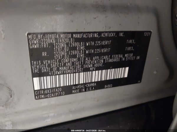 2021 TOYOTA RAV4 HYBRID XLE