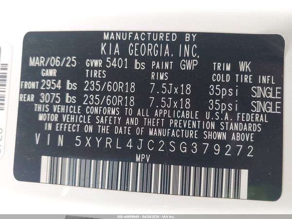 2025 KIA SORENTO S