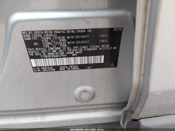 2016 TOYOTA RAV4 LE
