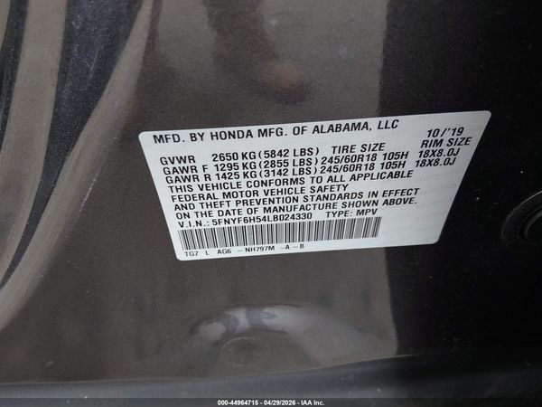 2020 HONDA PILOT EX-L