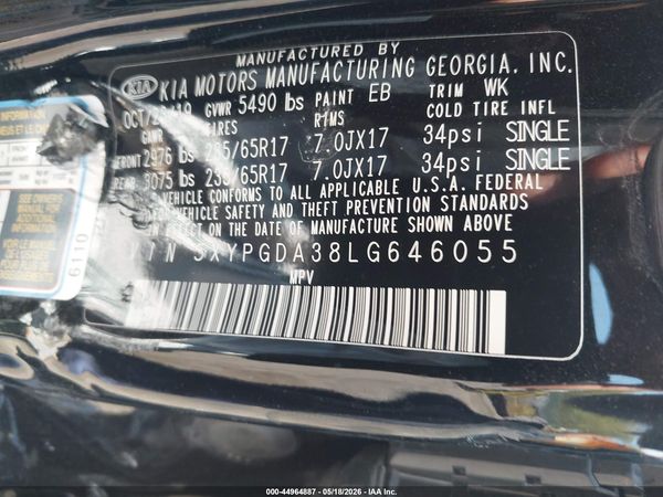 2020 KIA SORENTO 2.4L LX