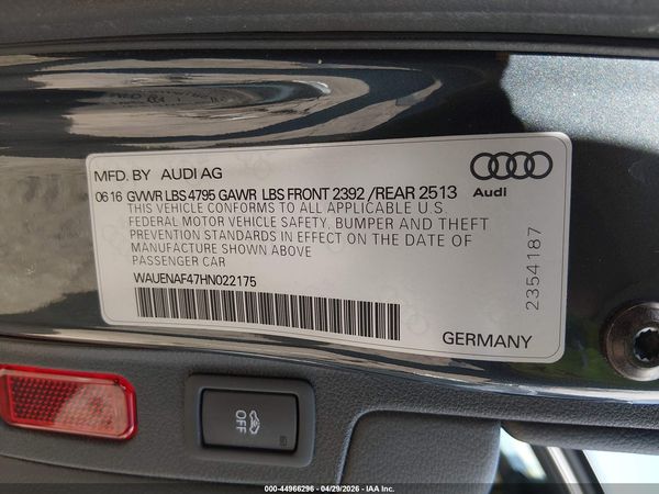 2017 AUDI A4 2.0T PREMIUM