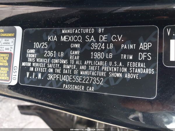 2025 KIA K4 EX