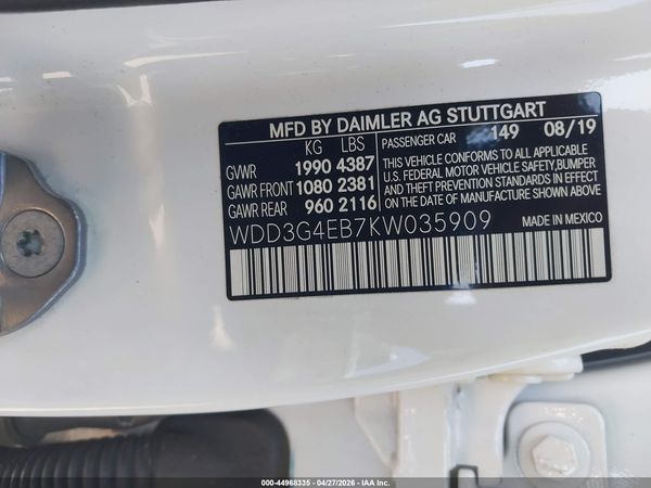 2019 MERCEDES-BENZ A 220 A220