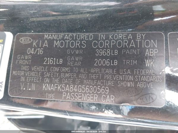 2016 KIA FORTE LX