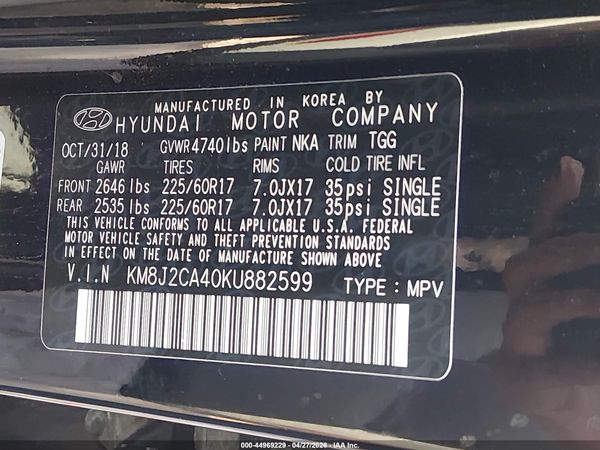2019 HYUNDAI TUCSON SE