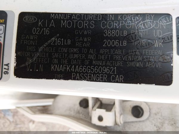 2016 KIA FORTE LX