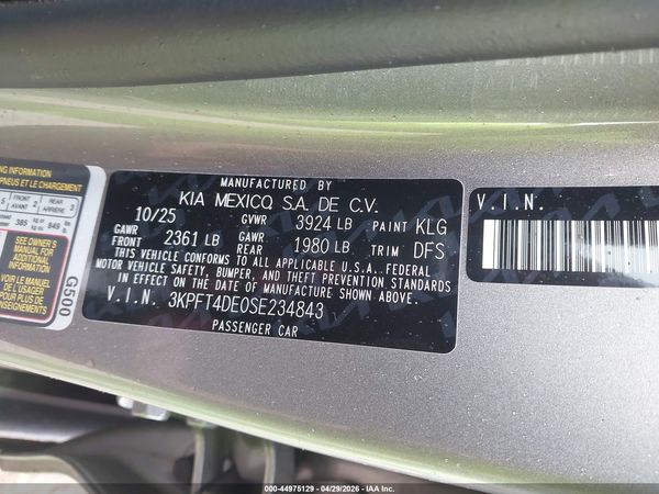 2025 KIA K4 LXS