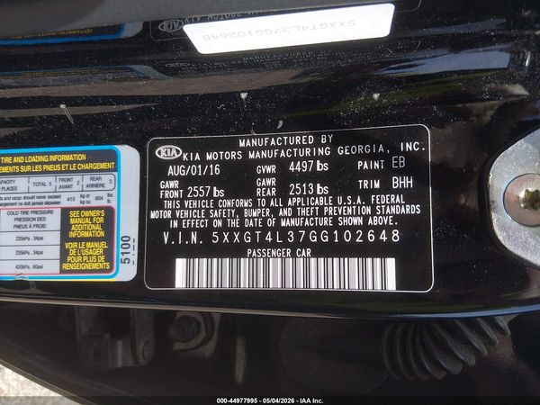 2016 KIA OPTIMA LX