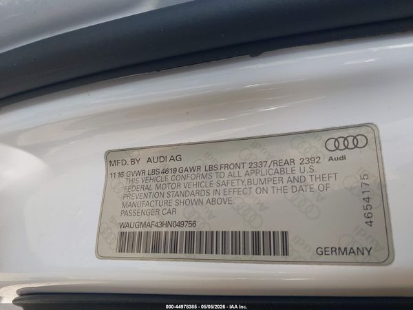 2017 AUDI A4 2.0T ULTRA PREMIUM