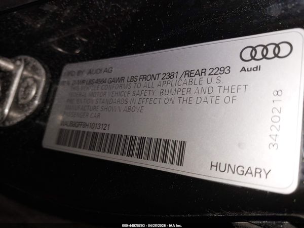 2017 AUDI A3 2.0T PREMIUM