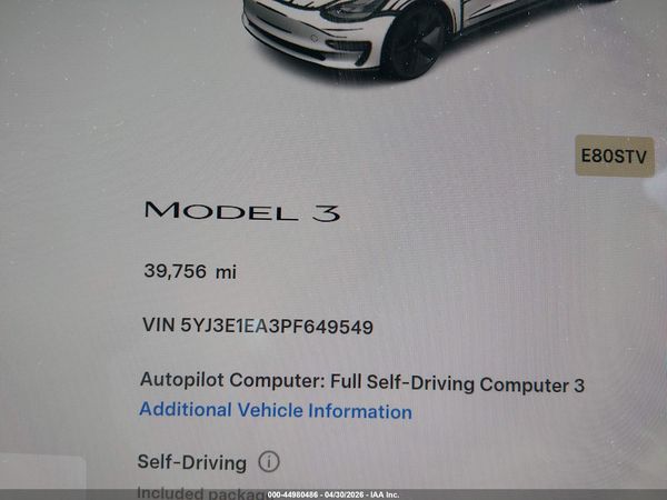 2023 TESLA MODEL 3 REAR-WHEEL DRIVE