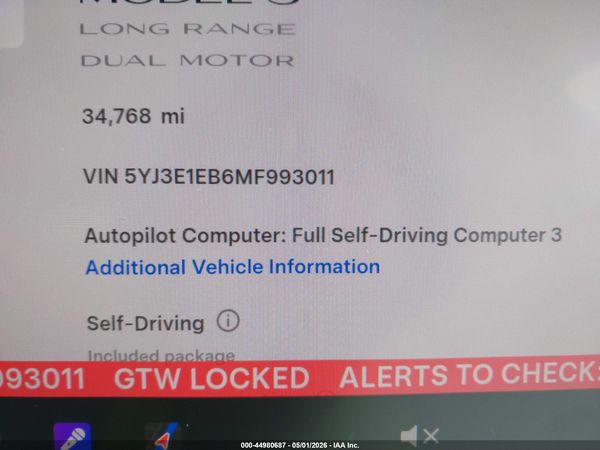 2021 TESLA MODEL 3