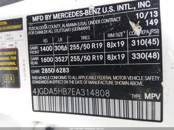 2014 MERCEDES-BENZ ML 350 4MATIC