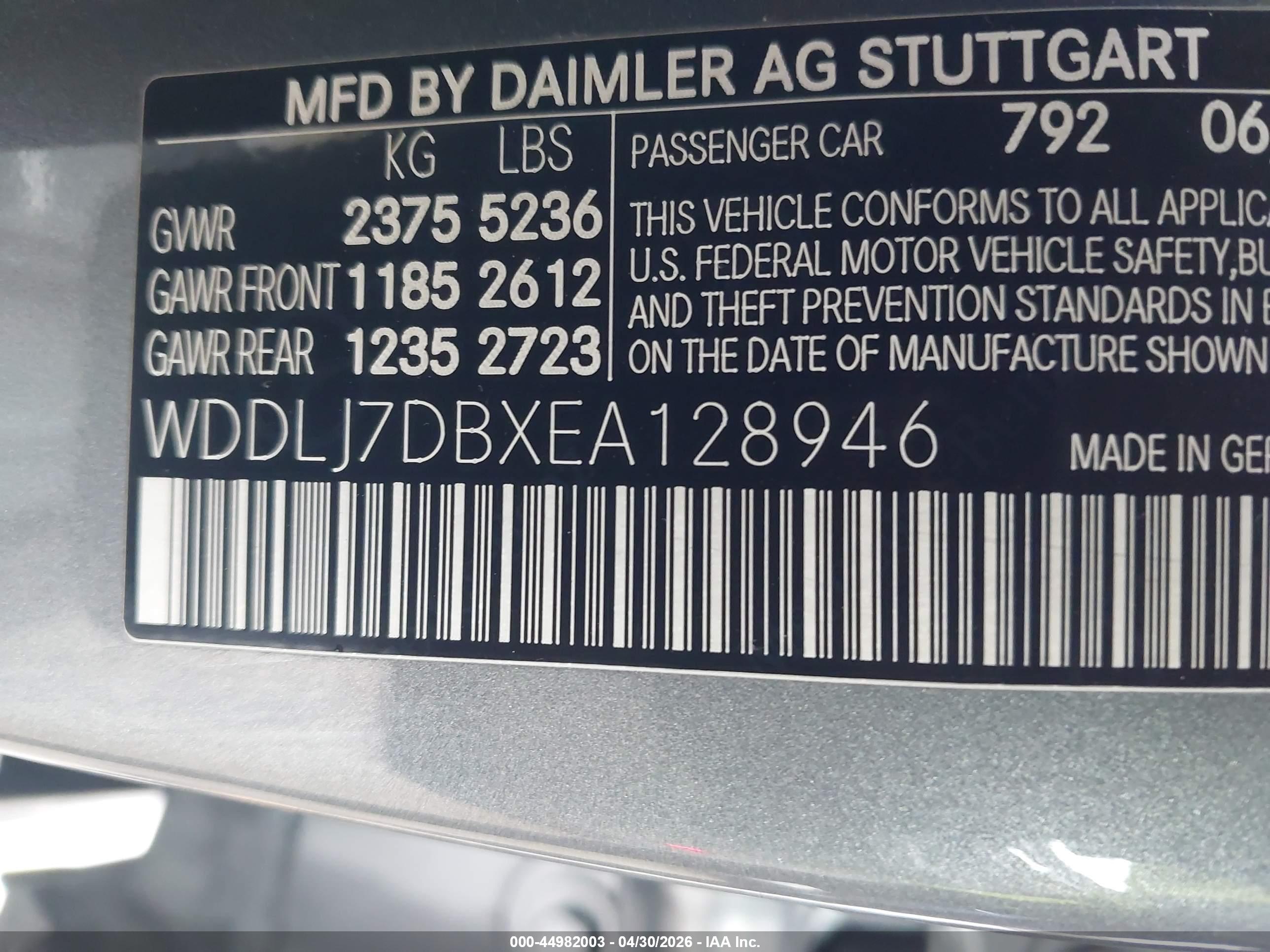 2014 MERCEDES-BENZ CLS 550 CLS550