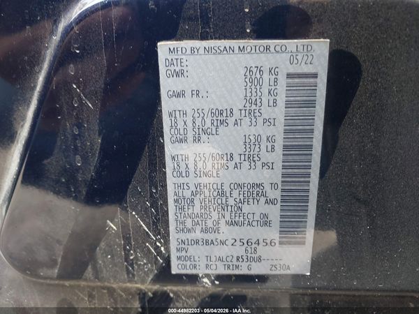 2022 NISSAN PATHFINDER SV 2WD
