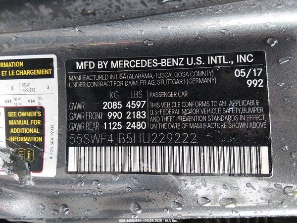 2017 MERCEDES-BENZ C 300 C300