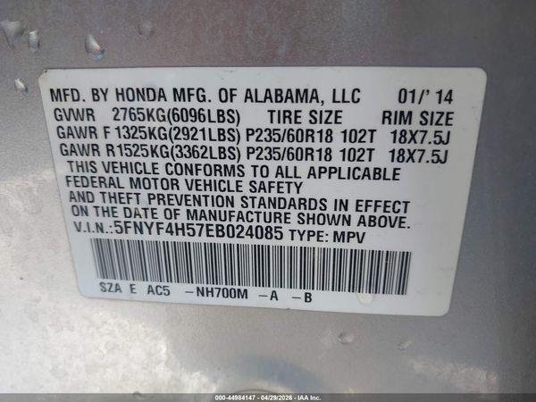 2014 HONDA PILOT EX-L