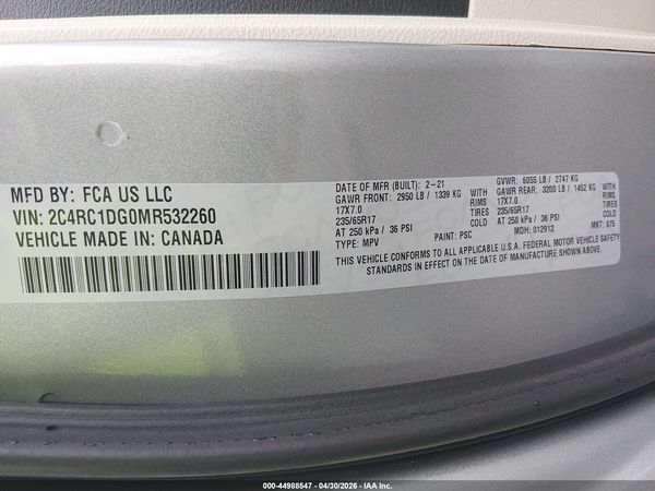 2021 CHRYSLER VOYAGER LXI — I9