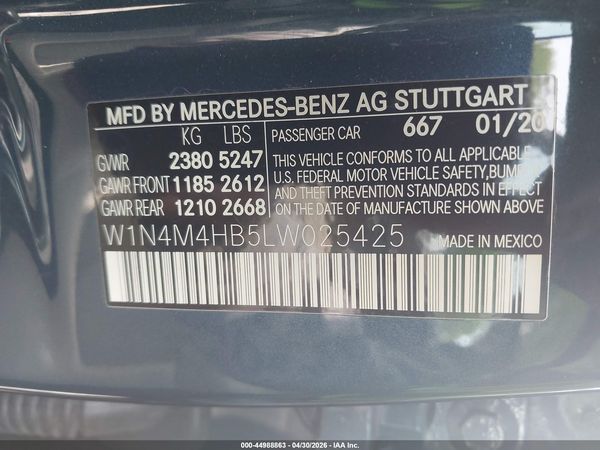 2020 MERCEDES-BENZ GLB 250 4MATIC