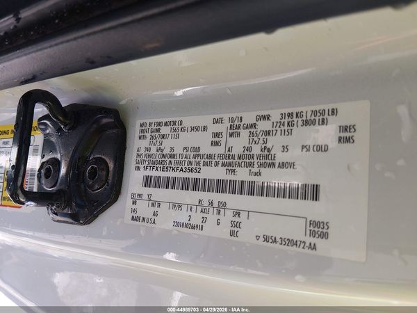 2019 FORD F-150 XL