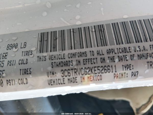 2019 RAM PROMASTER 2500 HIGH ROOF 136 WB