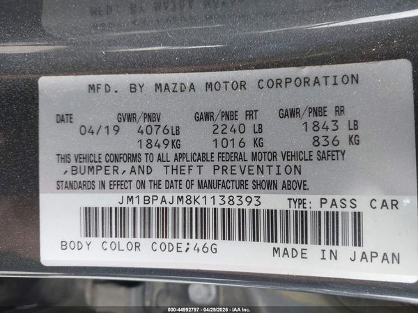 2019 MAZDA MAZDA3