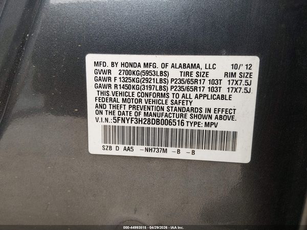 2013 HONDA PILOT LX