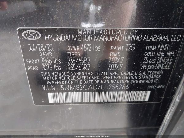 2020 HYUNDAI SANTA FE SE