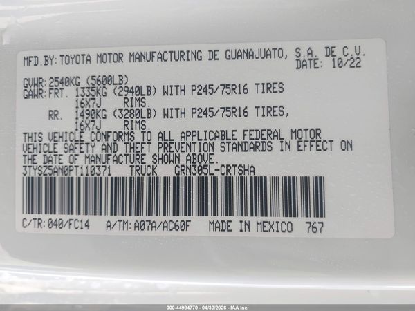 2023 TOYOTA TACOMA SR5 V6