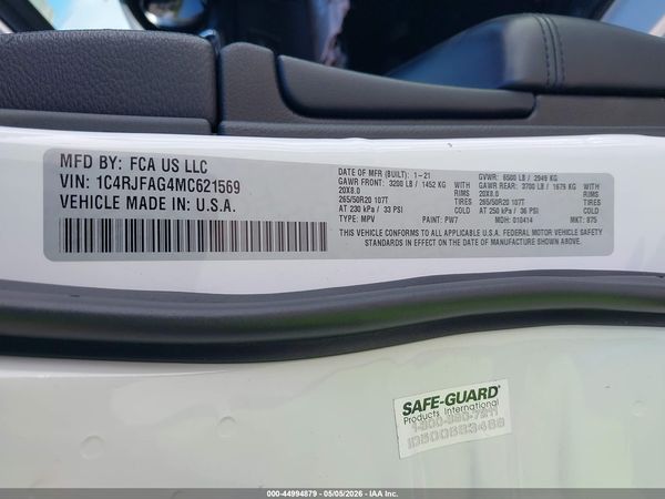 2021 JEEP GRAND CHEROKEE LAREDO X 4X4