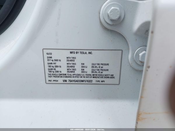 2022 TESLA MODEL Y