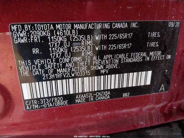 2020 TOYOTA RAV4 LE