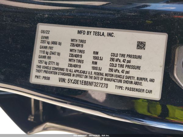 2022 TESLA MODEL 3