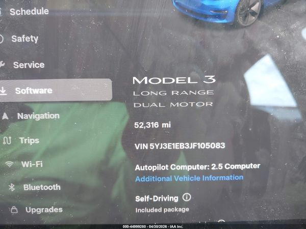 2018 TESLA MODEL 3 LONG RANGE/PERFORMANCE