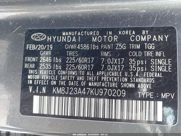 2019 HYUNDAI TUCSON SE