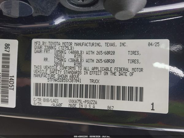 2025 TOYOTA TUNDRA PLATINUM