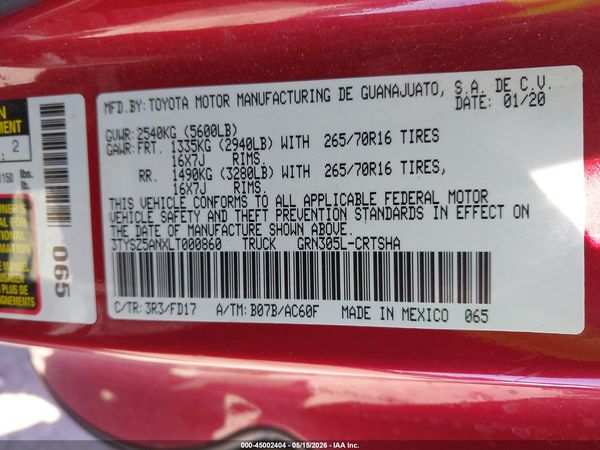 2020 TOYOTA TACOMA TRD OFF-ROAD