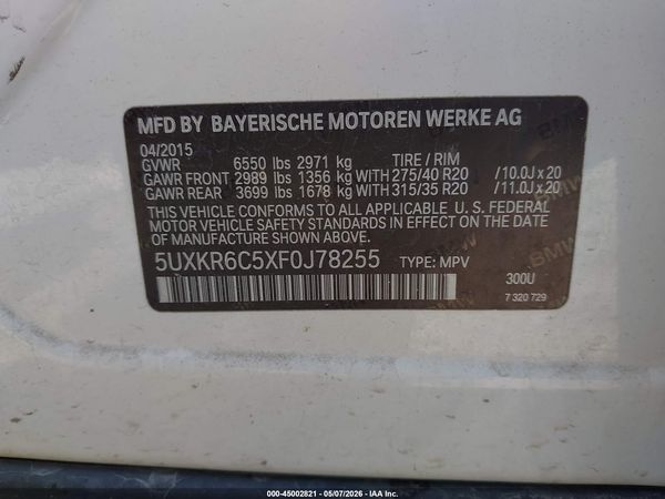 2015 BMW X5 XDRIVE50I